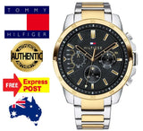 Tommy Hilfiger Decker Chronograph Black Dial Two Tone Steel Strap Watch for Men - 1791559 Buy Now By Tommy Hilfiger