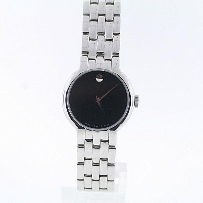 Movado Veturi Quartz Black Dial Silver Steel Strap Watch for Women - 0606338 Buy Now By Movado