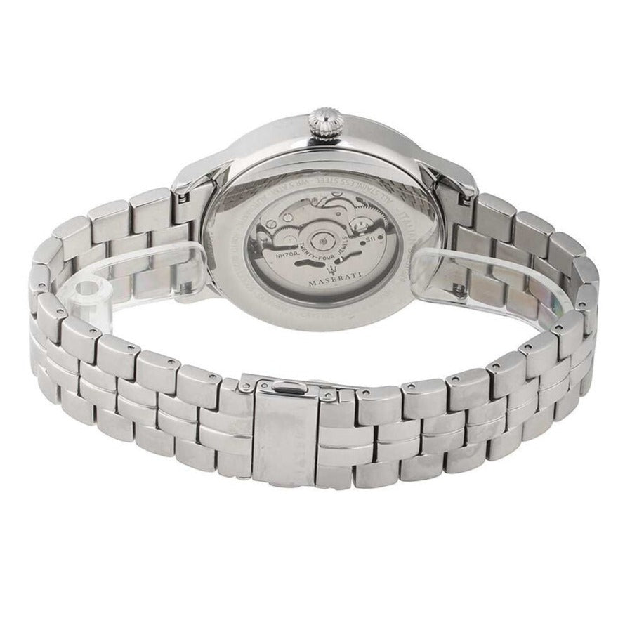 Maserati Ricordo Automatic Skeleton Silver Dial Silver Steel Strap Watch For Men - R8823133005 Buy Now By Maserati