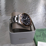 Fossil FB-03 Chronograph Black Dial Silver Steel Strap Watch for Men - FS5768 Buy Now By Fossil