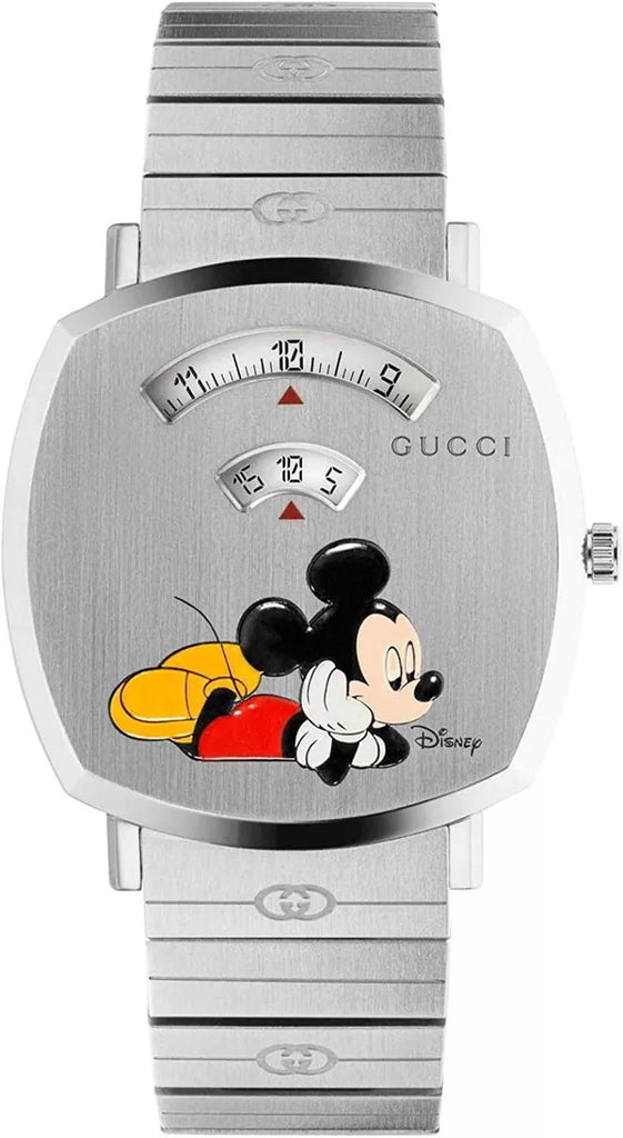 Gucci Grip x Disney Quartz Silver Dial Silver Steel Strap Unisex Watch - YA157419 Buy Now By Gucci