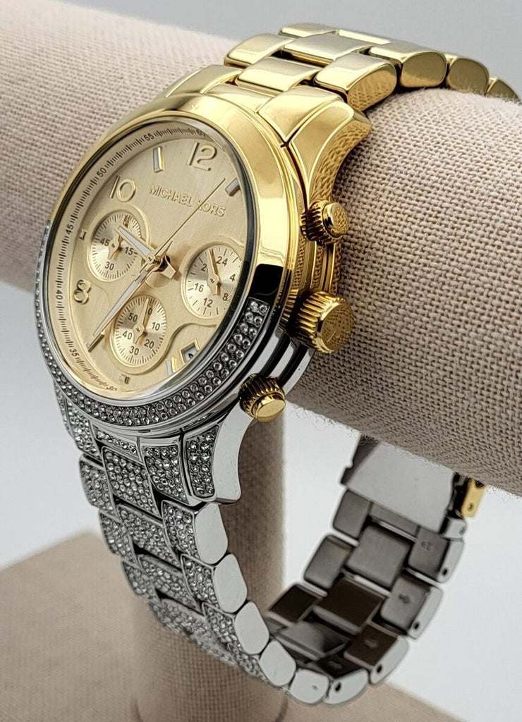 Michael Kors Runway Chronograph Gold Dial Two Tone Steel Strap Watch For Women - MK7329 Buy Now By Michael Kors