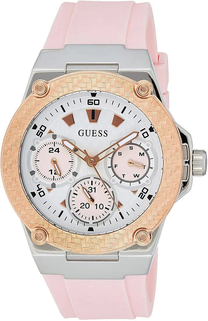 Guess Zena Quartz White Dial Pink Rubber Strap Watch For Women - W1094L4 Buy Now By Guess
