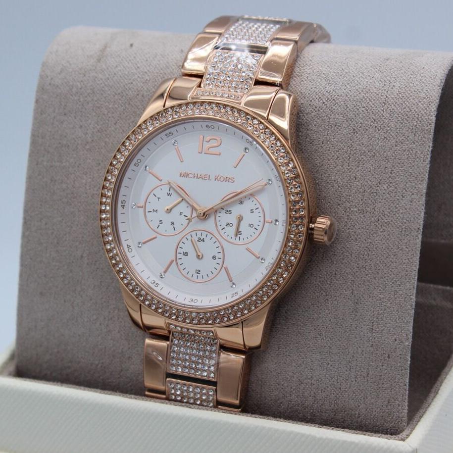 Michael Kors Tibby Chronograph White Dial Rose Gold Steel Strap Watch For Men - MK7293 Buy Now By Michael Kors