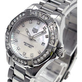 Tag Heuer Aquaracer Diamonds Mother of Pearl White Dial Silver Steel Strap Watch for Women - WBD1415.BA0741 Buy Now By Tag Heuer