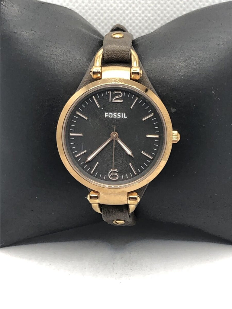 Fossil Georgia Smoke Grey Dial Grey Leather Strap Watch for Women - ES3077 Buy Now By Fossil