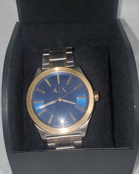 Armani Exchange Nico Quartz Blue Dial Two Tone Steel Strap Watch For Men - AX2332 Buy Now By Armani Exchange