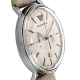 Emporio Armani Aviator Chronograph Quartz Grey Dial Beige Leather Strap Watch For Men - AR11107 Buy Now By Emporio Armani