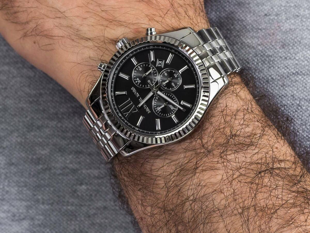 Michael Kors Lexington Chronograph Black Dial Black Steel Strap Watch For Men - MK8602 Buy Now By Michael Kors