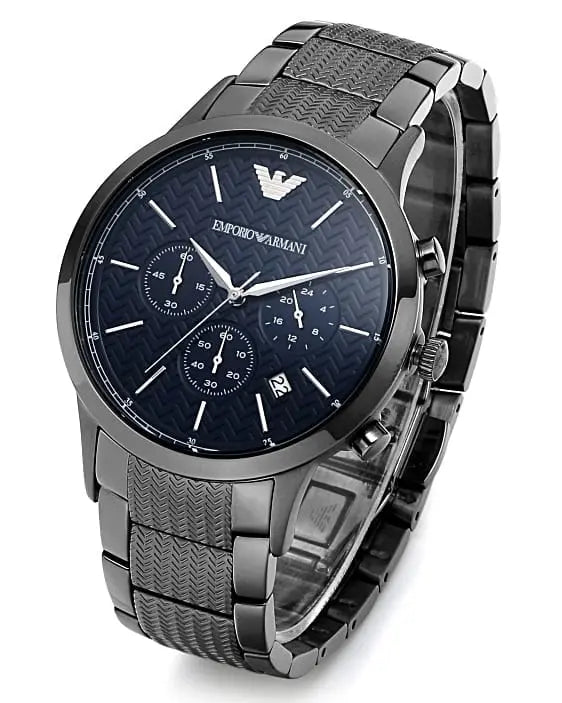 Emporio Armani Renato Chronograph Quartz Blue Dial Grey Steel Strap Watch For Men - AR2505 Buy Now By Emporio Armani