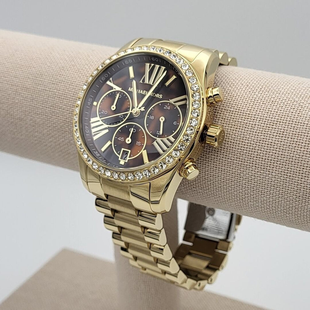 Michael Kors Lexington Chronograph Brown Dial Gold Steel Strap Watch For Women - MK7276 Buy Now By Michael Kors