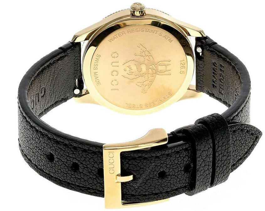 Gucci G Timeless Quartz Silver Dial Black Leather Strap Watch For Women - YA1265023 Buy Now By Gucci