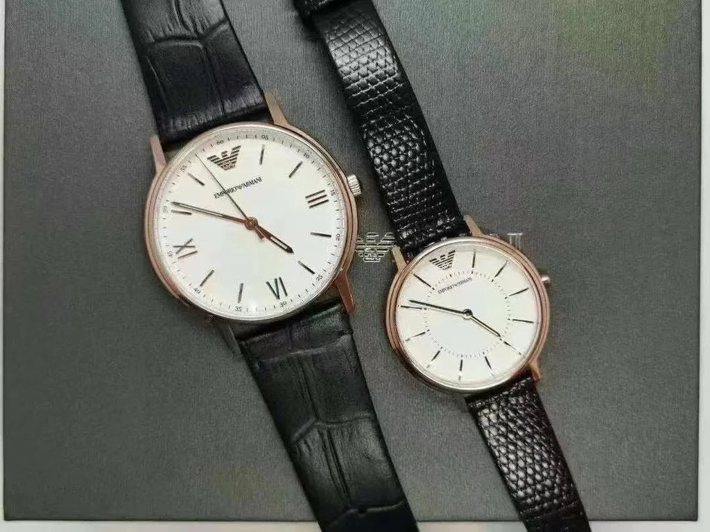 Emporio Armani Kappa Quartz White Dial Black Leather Strap Watch For Men - AR80015 Buy Now By Emporio Armani