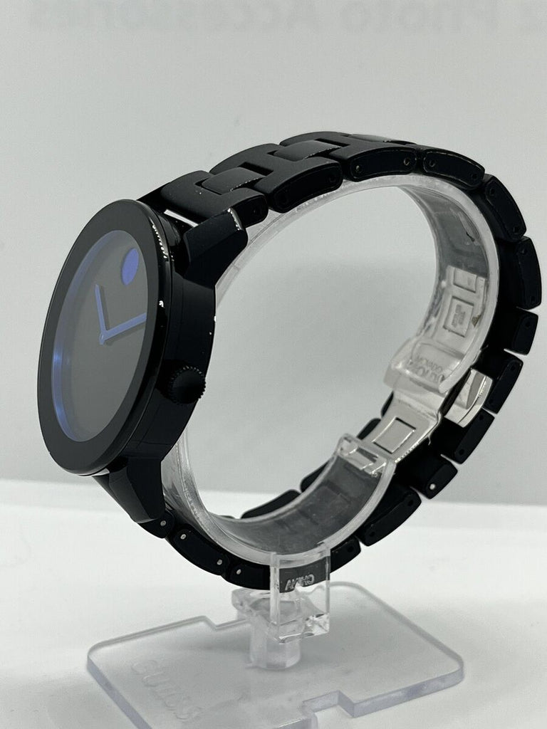 Movado Bold TR90 Black Dial Black Leather Strap Watch For Men - 3600307 Buy Now By Movado