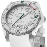 Gucci Dive Quartz White Dial White Rubber Strap Watch For Men - YA136337 Buy Now By Gucci