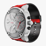 Diesel Mr Daddy 2.0 Chronograph Grey Dial Red Rubber Strap Watch For Men - DZ7423 Buy Now By Diesel