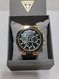 Guess Edge Chronograph Green Dial Black Leather Strap Watch For Men - GW0492G3 Buy Now By Guess