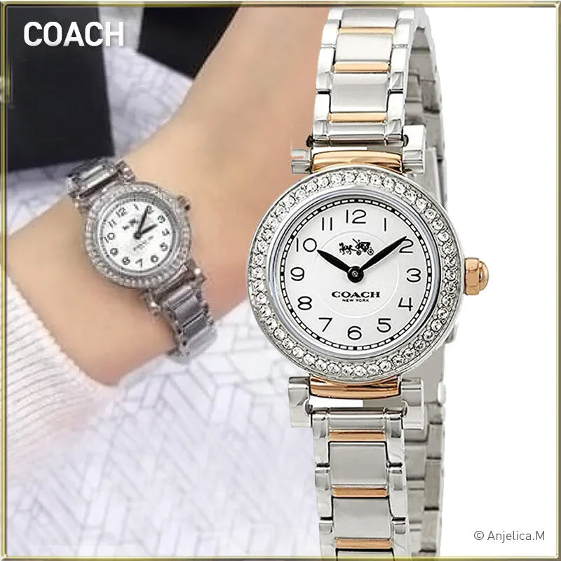 Coach Madison Crystals Silver Dial Two Tone Steel Strap Watch for Women - 14502404 Buy Now By Coach