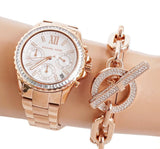 Michael Kors Everest Chronograph Silver Dial Rose Gold Steel Strap Watch For Women - MK7213 Buy Now By Michael Kors