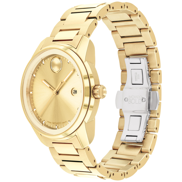 Movado Bold Verso Gold Dial Gold Steel Strap Watch for Men - 3600861 Buy Now By Movado
