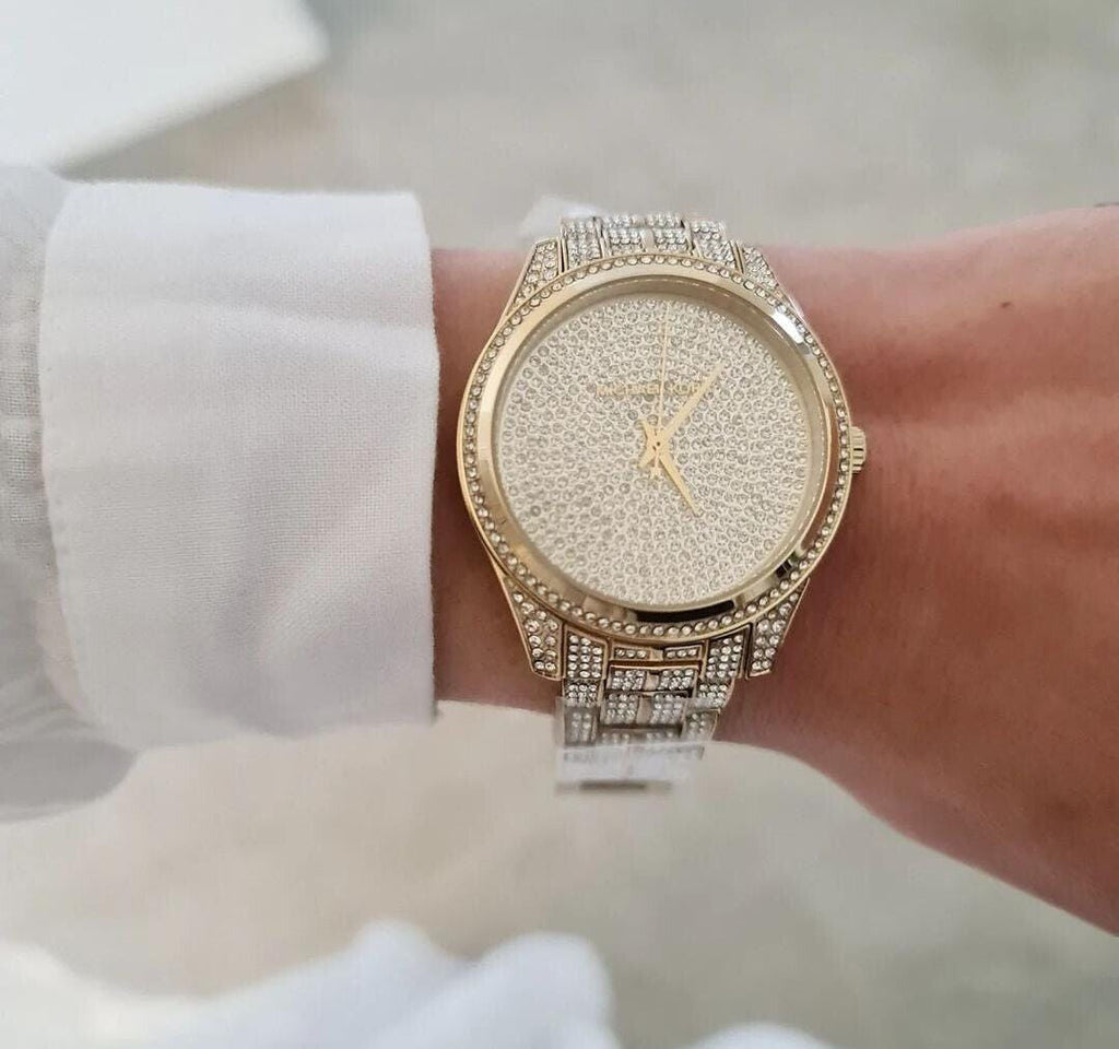 Michael Kors Lauryn Crystals Gold Dial Gold Steel Strap Watch For Women - MK3930 Buy Now By Michael Kors