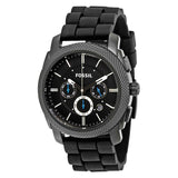 Fossil Machine Chronograph Black Dial Black Silicone Strap Watch for Men - FS4487 Buy Now By Fossil