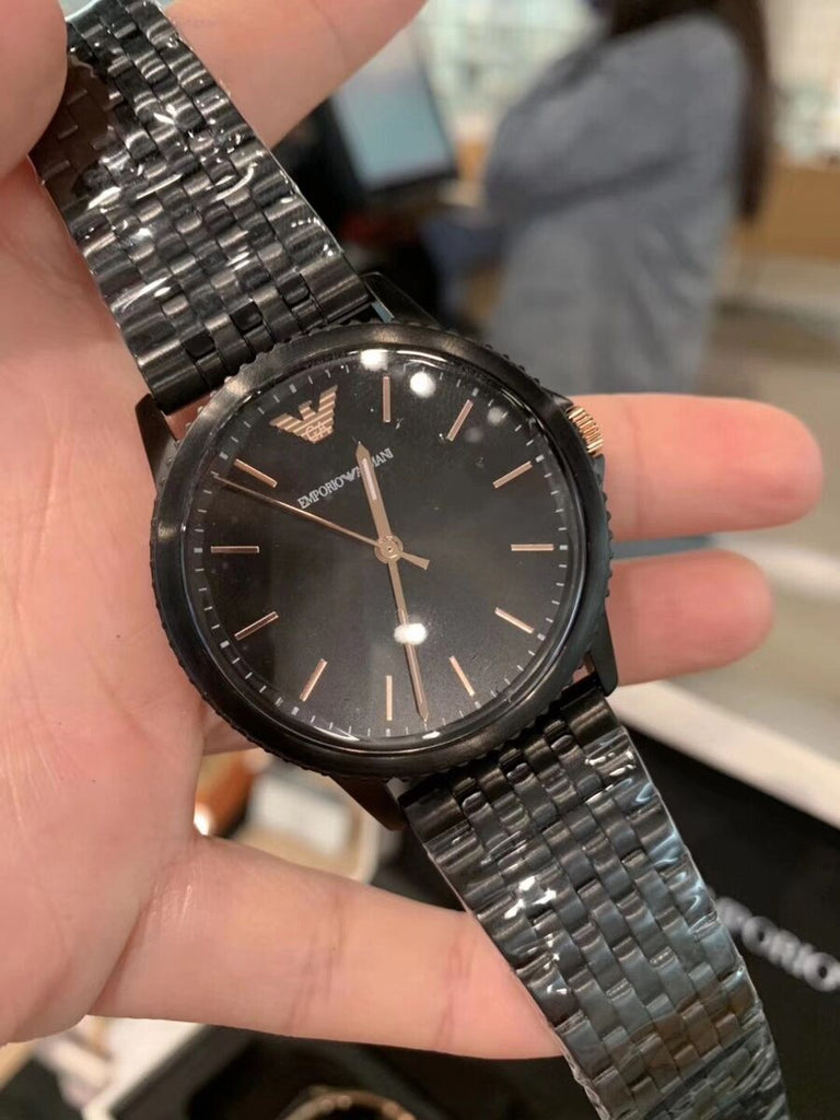 Emporio Armani Interchangeable Black Dial Black Steel Strap Watch For Men - AR80021 Buy Now By Emporio Armani