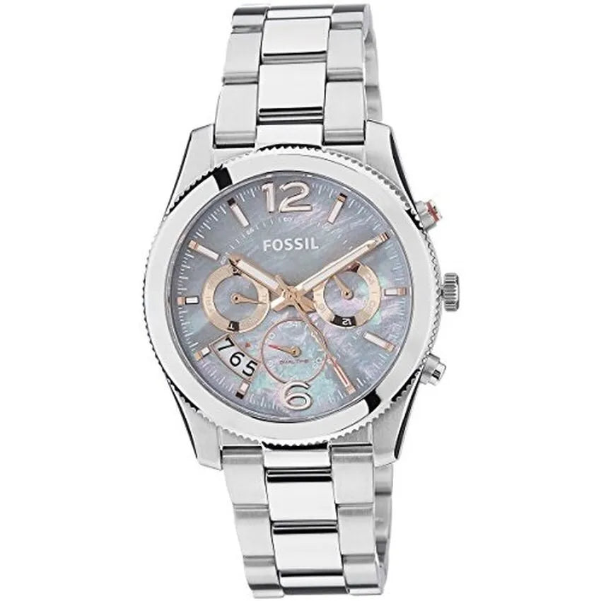 Fossil Perfect Boyfriend Mother of Pearl Blue Dial Silver Steel Strap Watch for Women - ES3880 Buy Now By Fossil