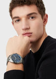 Emporio Armani Chronograph Quartz Blue Dial Grey Steel Strap Watch For Men - AR11481 Buy Now By Emporio Armani