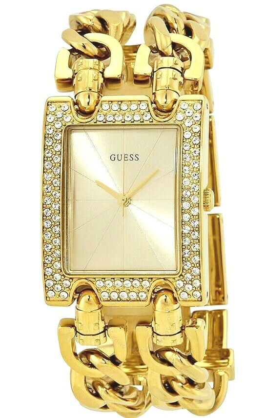 Guess MOD Heavy Metal Diamonds Gold Dial Gold Steel Strap Watch for Women - W0072L1 Buy Now By Guess