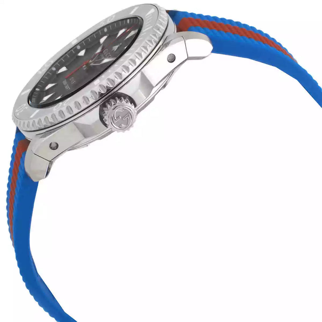 Gucci Dive Automatic Grey Dial Two Tone Rubber Strap Watch for Men - YA136352 Buy Now By Gucci