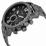 Fossil Nate Chronograph Gunmetal Dial Grey Steel Strap Watch for Men - JR1437 Buy Now By Fossil