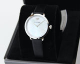 Emporio Armani Modern White Dial Black Leather Strap Watch For Women - AR11159 Buy Now By Emporio Armani