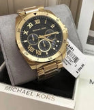 Michael Kors Brecken Chronograph Quartz Black Dial Gold Steel Strap Watch For Men - MK8481 Buy Now By Michael Kors