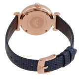 Emporio Armani Gianni T-Bar Analog Mother of Pearl Dial Blue Leather Strap Watch For Women - AR11468 Buy Now By Emporio Armani