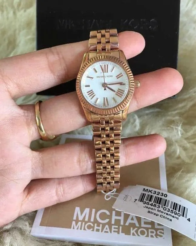 Michael Kors Lexington Quartz White Dial Rose Gold Steel Strap Watch For Women - MK3230 Buy Now By Michael Kors