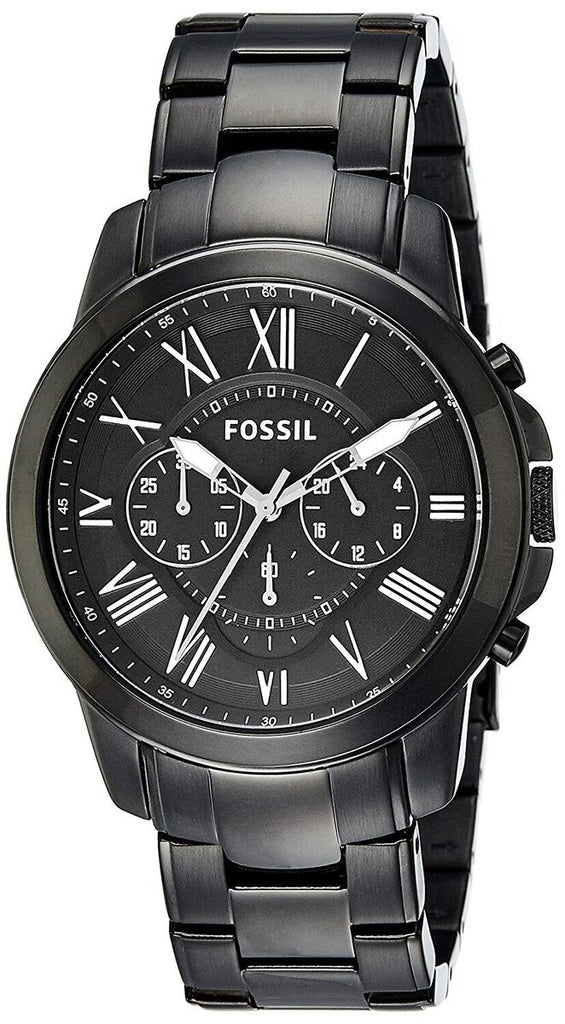 Fossil Grant Chronograph Black Dial Black Steel Strap Watch for Men - FS4832 Buy Now By Fossil