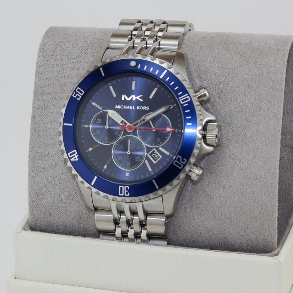 Michael Kors Bayville Chronograph Black Dial Silver Steel Strap Watch For Men - MK8749 Buy Now By Michael Kors