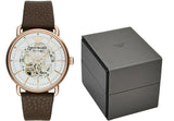 Emporio Armani Meccanico Automatic White Dial Brown Leather Strap Watch For Men - AR60027 Buy Now By Emporio Armani