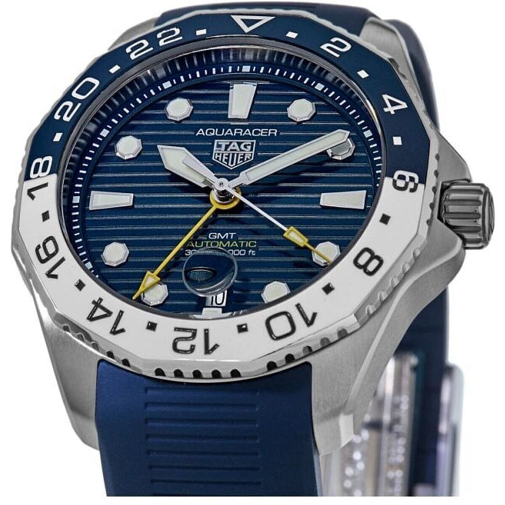 Tag Heuer Aquaracer Professional 300 GMT Automatic Blue Dial Blue Rubber Strap Watch for Men - WBP2010.FT6198 Buy Now By Tag Heuer