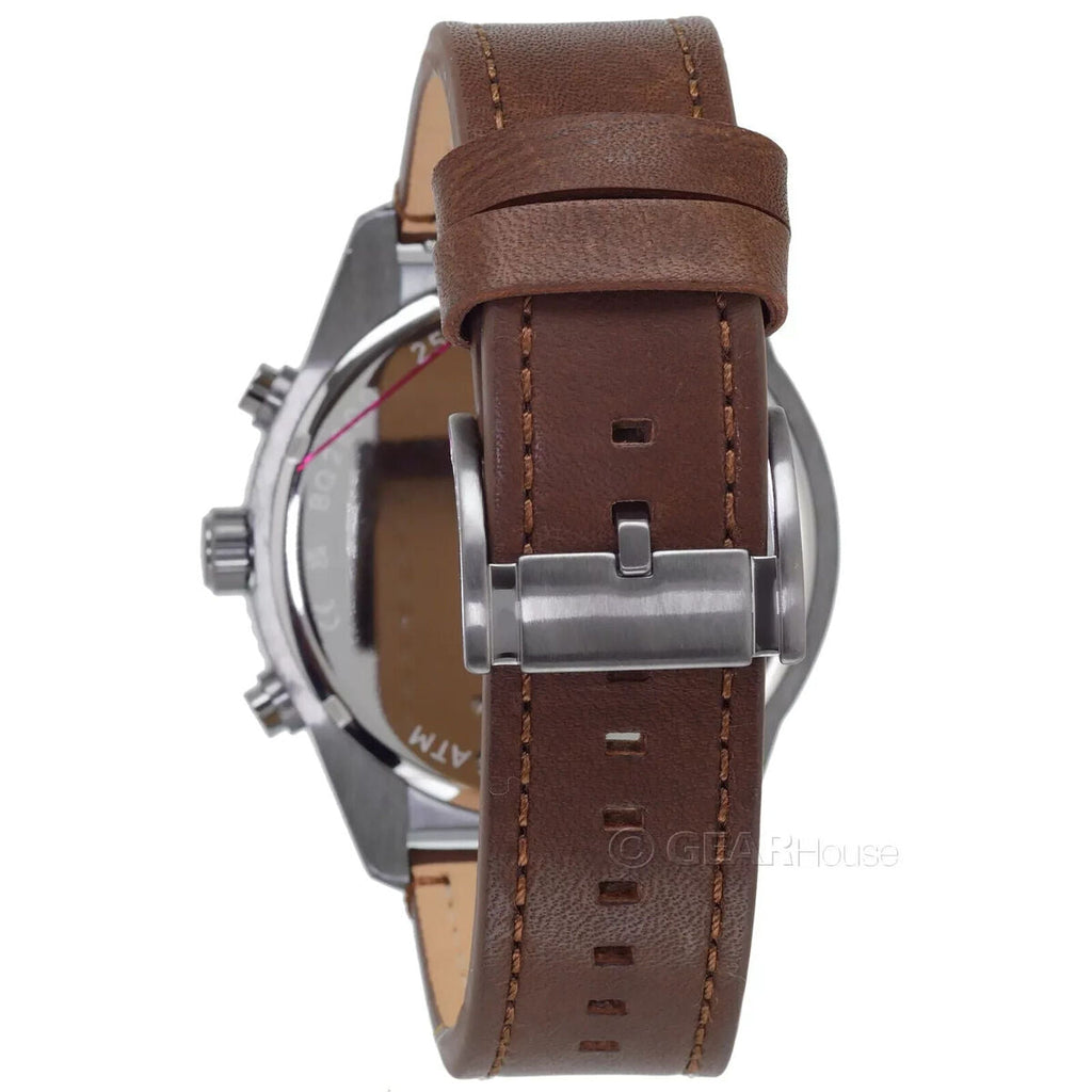 Fossil Brox Multifunction Grey Dial Brown Leather Strap Watch for Men - BQ2800 Buy Now By Fossil