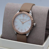 Michael Kors Layton Mother of Pearl White Dial Brown Leather Strap Watch For Women - MK2910 Buy Now By Michael Kors