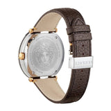 Versace V Metal Icon Quartz Silver Dial Brown Leather Strap Watch For Men - VQL010015 Buy Now By Versace