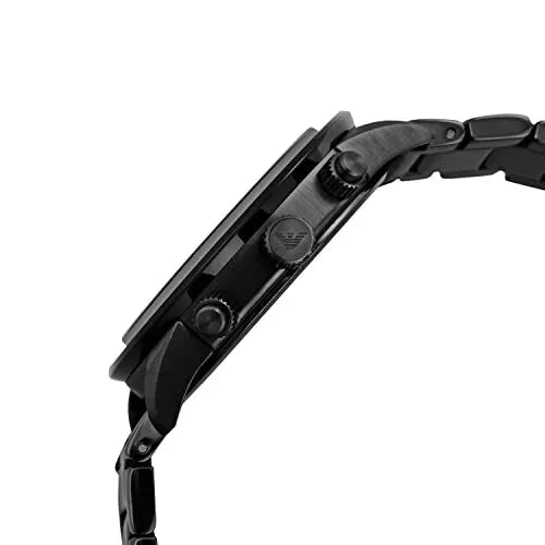 Emporio Armani Mario Chronograph Green Dial Black Steel Strap Watch For Men - AR11472 Buy Now By Emporio Armani