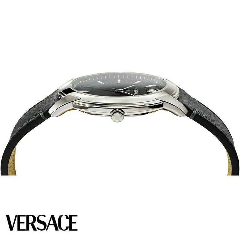 Versace V Urban Black Dial Black Leather Strap Watch for Men - VELQ00119 Buy Now By Versace