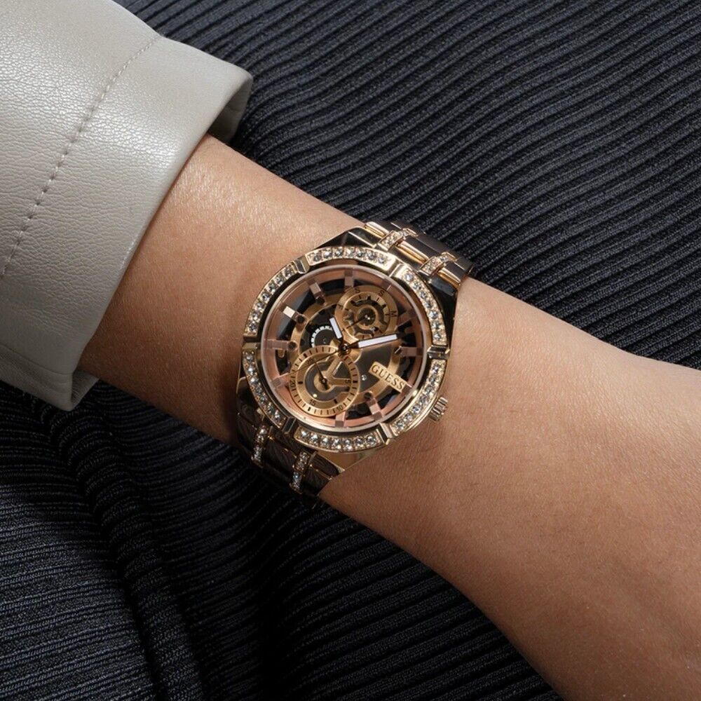 Guess Allara Quartz Rose Gold Dial Rose Gold Steel Strap Watch For Women - GW0604L3 Buy Now By Guess