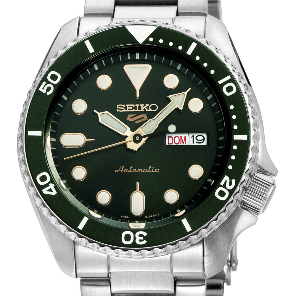 Seiko 5 Sports Automatic Analog Green Dial Silver Steel Strap Watch For Men - SRPD63K1 Buy Now By Seiko