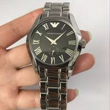 Emporio Armani Valente Black Dial Silver Steel Strap Watch For Men - AR0680 Buy Now By Emporio Armani