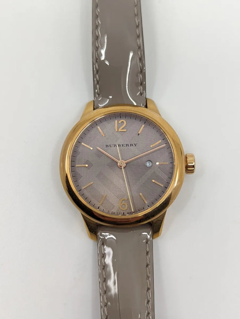 Burberry The Classic Quartz Grey Dial Grey Leather Strap Watch For Women - BU10119 Buy Now By Burberry