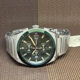 Fossil Everett Chronograph Green Dial Silver Steel Strap Watch for Men - FS5964 Buy Now By Fossil